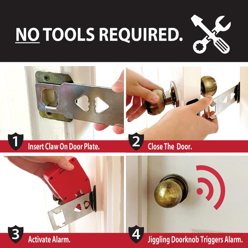Goldy Lock - Secure Guard 2-in-1 Portable Door Lock & Alarm - Ultimate Home, Travel & Rental Security for Privacy & Entry Prevention